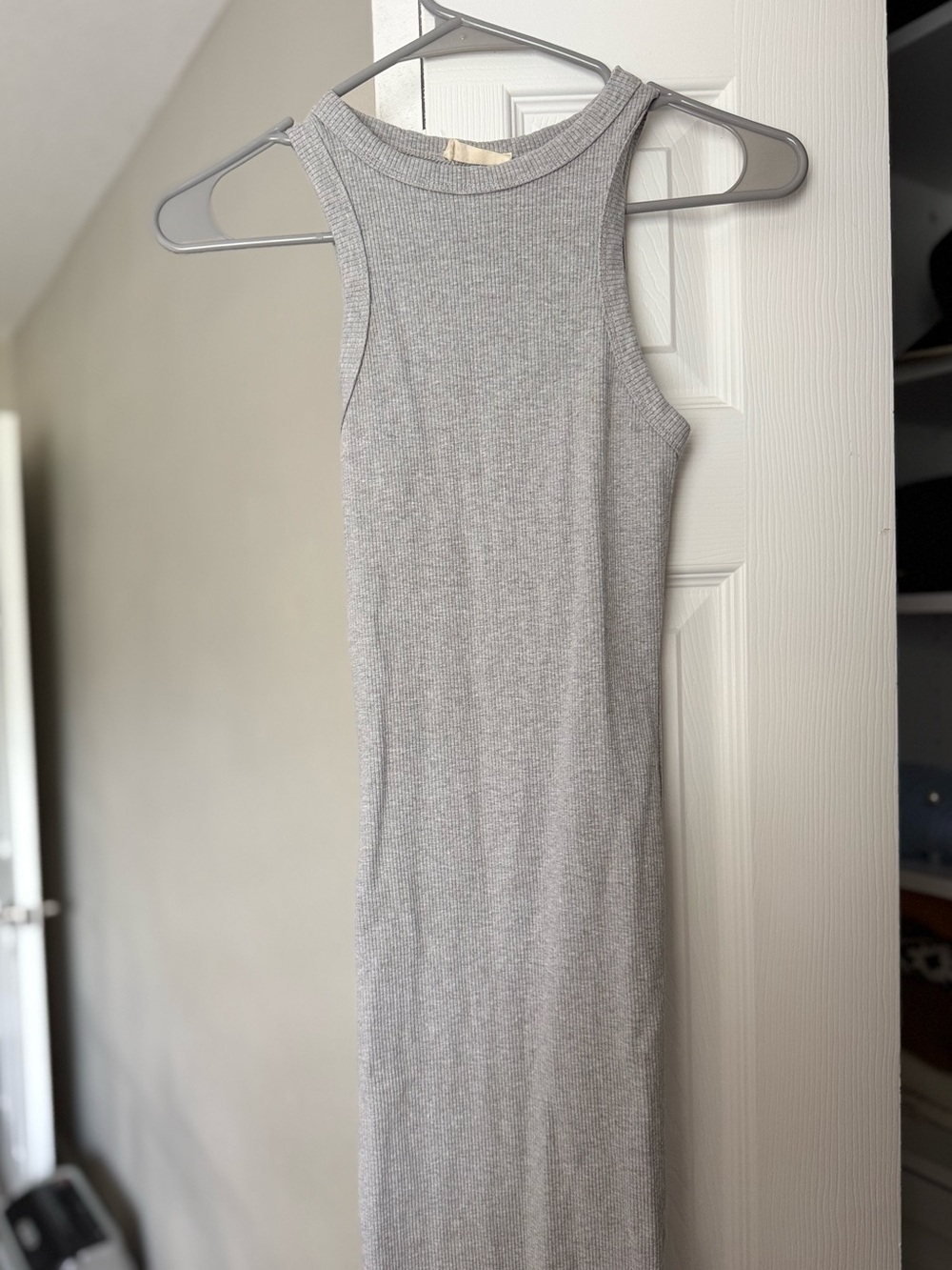 Ribbed Midi Dress with Slit